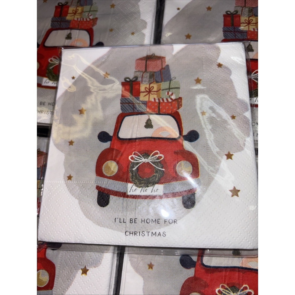 Christmas Paper Napkins Truck Gifts set of 5 Sets 60 Total Mud Pie